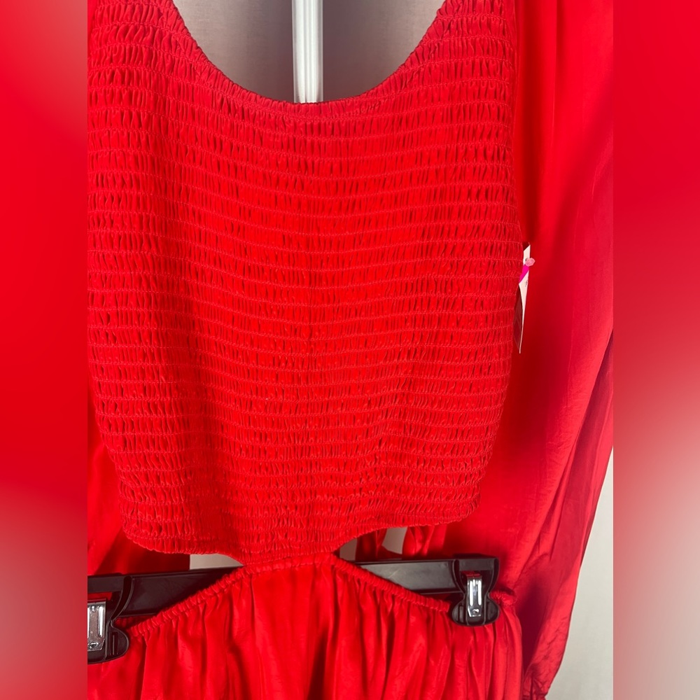 Shahida Parides Red Long Sleeve Cutout Mini Dress Size Large (12) NWT - Picture 5 of 14